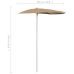 Sombrilla de jardín semicircular con palo taupe 180x90 cm