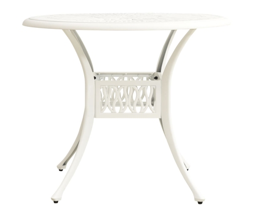 Mesa de jardín aluminio fundido blanco 90x90x74 cm