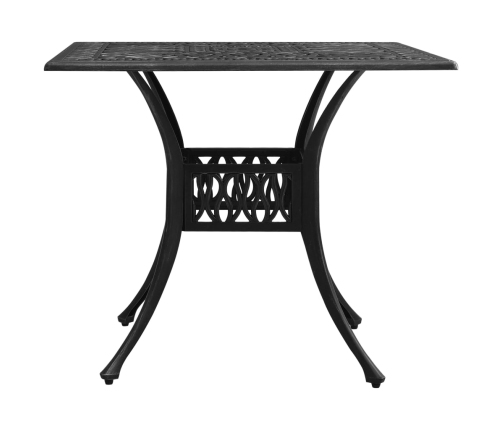 Mesa de jardín aluminio fundido negro 90x90x73 cm