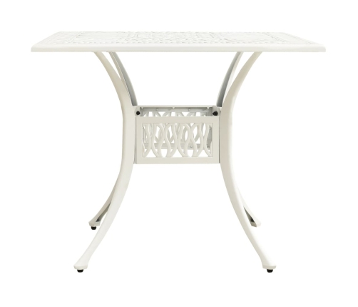 Mesa de jardín aluminio fundido blanco 90x90x73 cm