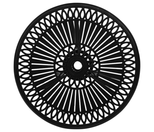 Mesa y sillas de bistró 3 piezas aluminio fundido negro