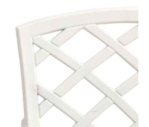 Mesa y sillas de bistró 3 piezas aluminio fundido blanco