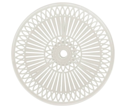 Mesa y sillas de bistró 3 piezas aluminio fundido blanco