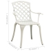 Mesa y sillas de bistró 3 piezas aluminio fundido blanco