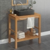 Mueble tocador madera teca maciza con lavabo de mármol negro