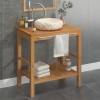 Mueble tocador madera teca maciza con lavabo de mármol crema