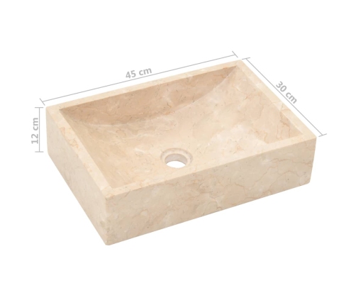 Mueble tocador madera teca maciza con lavabo de mármol crema