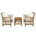Muebles de jardín 3 piezas con cojines madera maciza de acacia