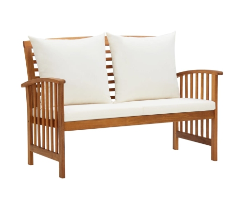 Muebles de jardín 5 piezas con cojines madera maciza de acacia