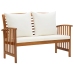 Muebles de jardín 5 piezas con cojines madera maciza de acacia