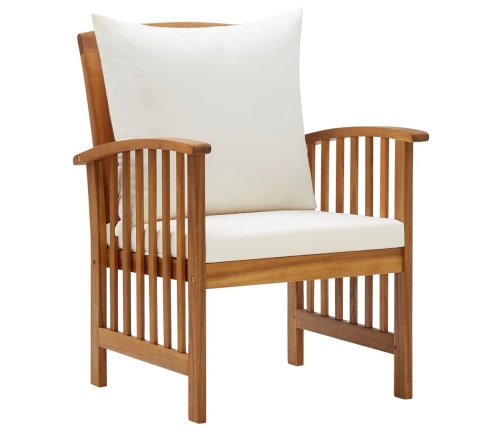 Muebles de jardín 5 piezas con cojines madera maciza de acacia