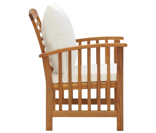 Muebles de jardín 5 piezas con cojines madera maciza de acacia