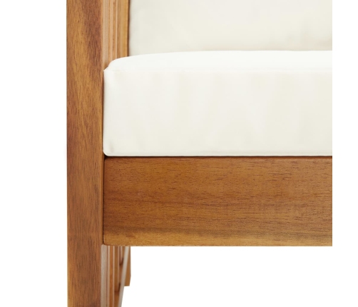 Muebles de jardín 5 piezas con cojines madera maciza de acacia