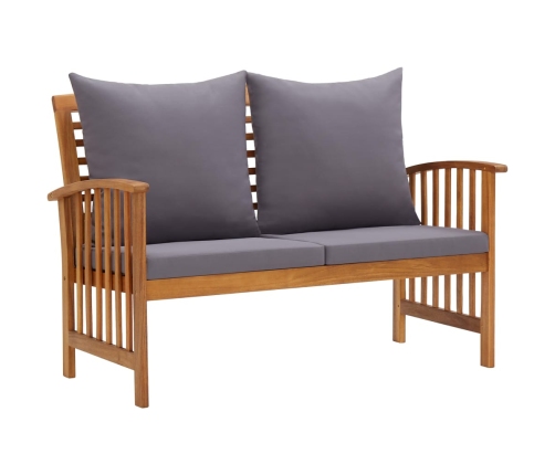Muebles de jardín 3 piezas con cojines madera maciza de acacia