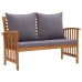 Muebles de jardín 3 piezas con cojines madera maciza de acacia