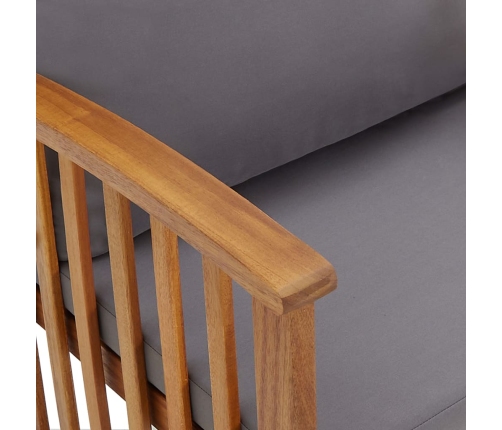 Muebles de jardín 3 piezas con cojines madera maciza de acacia