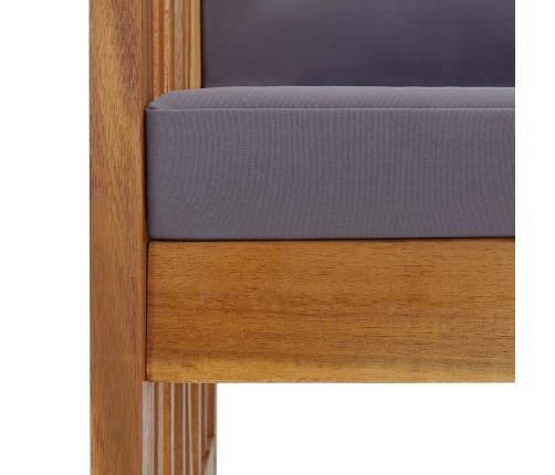 Muebles de jardín 3 piezas con cojines madera maciza de acacia