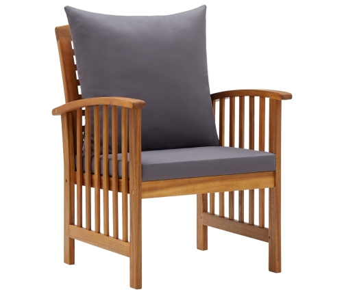 Juego muebles de jardín y cojines 5 piezas madera maciza acacia
