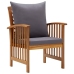 Juego muebles de jardín y cojines 5 piezas madera maciza acacia