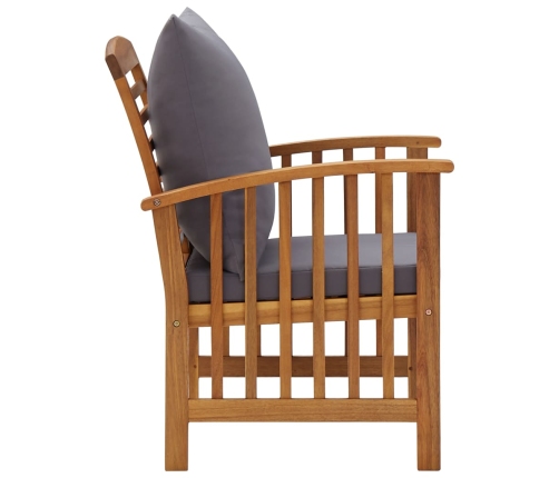 Juego muebles de jardín y cojines 5 piezas madera maciza acacia