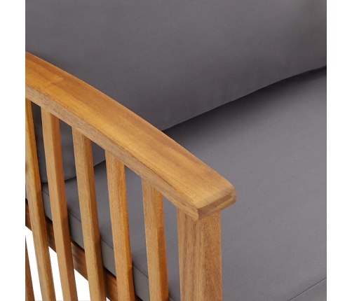Juego muebles de jardín y cojines 5 piezas madera maciza acacia
