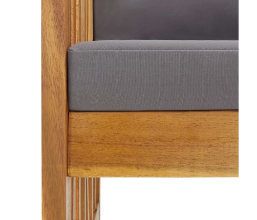 Juego muebles de jardín y cojines 5 piezas madera maciza acacia