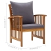 Juego muebles de jardín y cojines 5 piezas madera maciza acacia