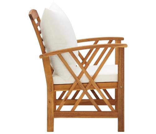 Muebles de jardín 5 piezas con cojines madera maciza de acacia