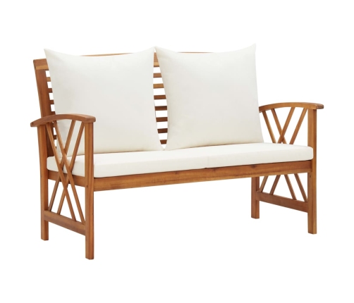 Muebles de jardín 5 piezas con cojines madera maciza de acacia