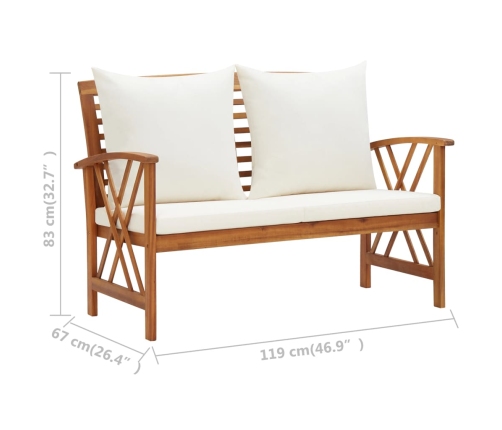 Muebles de jardín 5 piezas con cojines madera maciza de acacia
