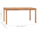 Mesa de comedor de jardín madera maciza de teca 160x80x77 cm