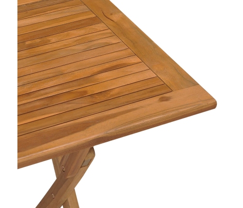 Mesa de comedor plegable para jardín madera de teca 90x60x75 cm