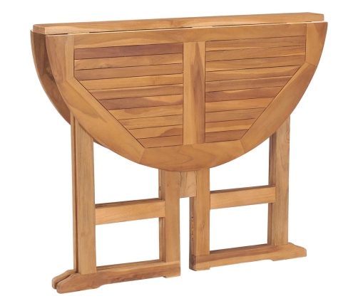 Mesa de comedor plegable para jardín madera de teca Ø90x75 cm