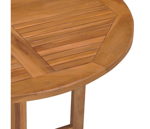 Mesa de comedor plegable para jardín madera de teca Ø90x75 cm