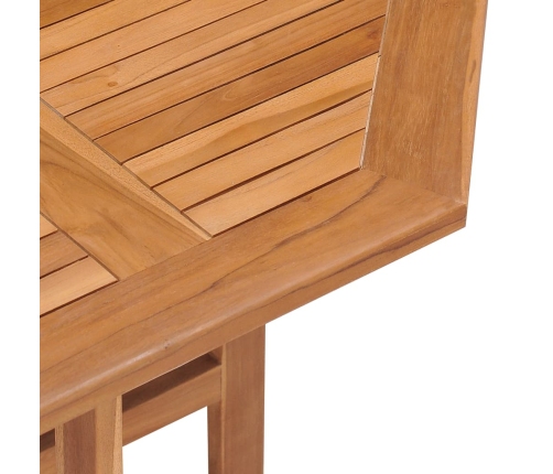 Mesa de comedor plegable para jardín madera de teca 90x90x75 cm