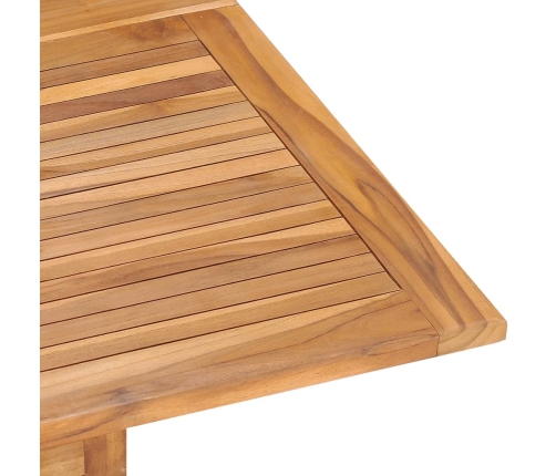 Mesa de comedor plegable para jardín madera teca 120x120x75 cm