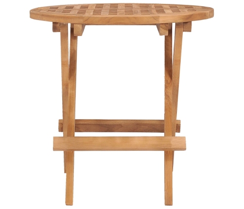 Mesa plegable de jardín madera maciza de teca 50x50x50 cm