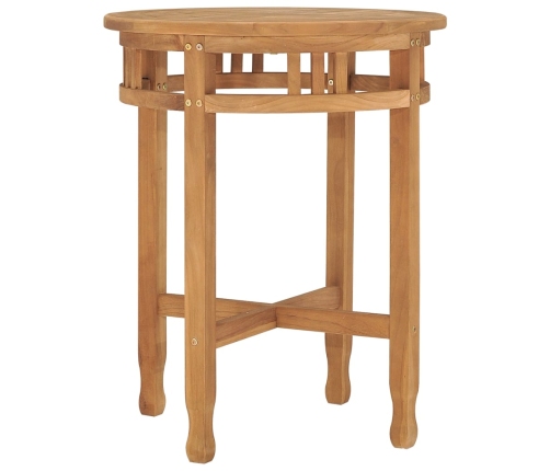 Mesa de bistró de madera maciza de teca Ø60x75,5 cm