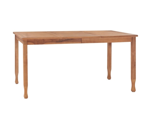 Mesa de comedor de jardín madera maciza de teca 150x90x75 cm