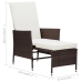 Set muebles de jardín 3 piezas y cojines ratán sintético marrón