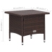 Set muebles de jardín 3 piezas y cojines ratán sintético marrón