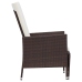 Set muebles de jardín 3 piezas y cojines ratán sintético marrón