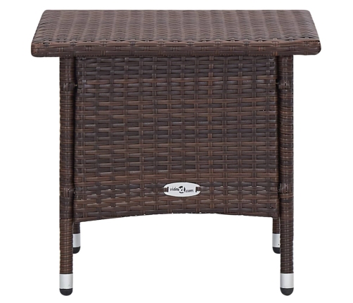 Set muebles de jardín 3 piezas y cojines ratán sintético marrón