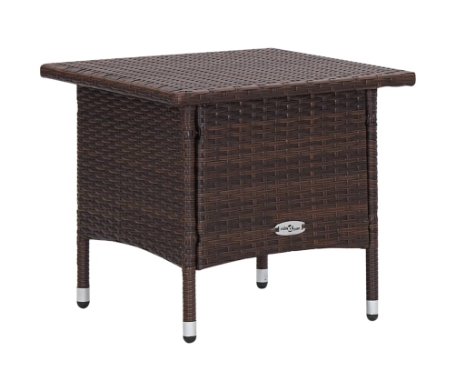 Set muebles de jardín 3 piezas y cojines ratán sintético marrón