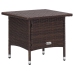 Set muebles de jardín 3 piezas y cojines ratán sintético marrón