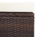 Set muebles de jardín 3 piezas y cojines ratán sintético marrón