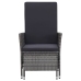 Set de muebles de jardín 3 pzas y cojines ratán sintético gris