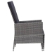 Set de muebles de jardín 3 pzas y cojines ratán sintético gris