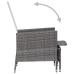 Set de muebles de jardín 3 pzas y cojines ratán sintético gris