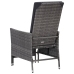 Set de muebles de jardín 3 pzas y cojines ratán sintético gris